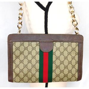 Vintage Gucci GG Supreme Web Monogram Clutch Shoulder Bag